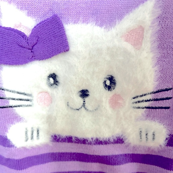 016 George 6-12 Months Baby Purple Fluffy Kitten Knit Sweater - Picture 2 of 2